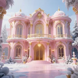 dreamlike luxury mansion, pale pink and gold, art by artgerm, ilya kuvshinov, 8 k realistic, hyperdetailed, beautiful lighting, detailed background, depth of field, frostbite 3 engine, cryengine,