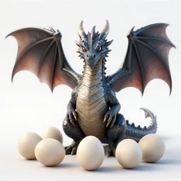8 k hd detailed octane render of a dragon guarding her eggs