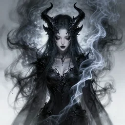 draconic priestess of shadows, liquid smoke twisting, portrait, ethereal, nebula aura, artgerm, dan mumford, alena aenami, radiant halo of light