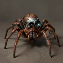 a portrait of an anthromorphic spider investigator wearing a mechanical monacle, digital art, matte painting, made by jules bastien - lepage
