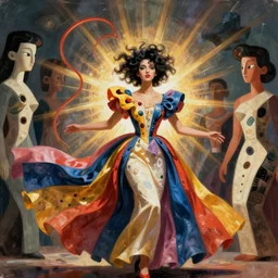 nobody realizes that some people expend tremendous energy merely to be normal. flowing fabric, fashion photography, pop art surrealism, lowbrow, haute couture, rubberhose animation style, nouveau realisme decollage, contemporary mexican sculpture