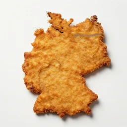 a wiener schnitzel in the shape of germany - n 9