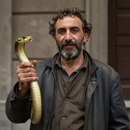 portrait of a snake oil salesman by Paolo Eleuteri Serpieri, it idn't greasy