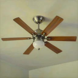 an oil painting of a ceiling fan designed by frank lloyd wright