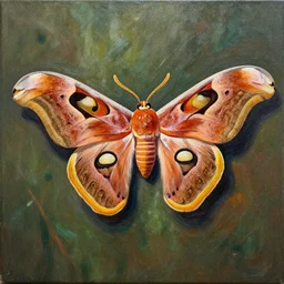 atlas moth acrylic painting