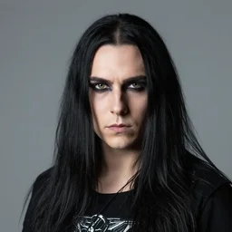 a portrait photograph of a lead singer of german metal band, 2 4 year - old. portrait canon 8 5 mm f 1. 2 photograph head and shoulders portrait