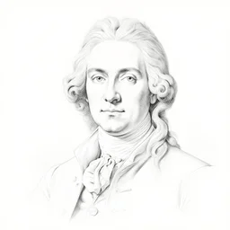 lineart of a portrait by John Singleton Copley and Johannes van Haensbergen