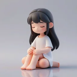 lullaby Chiho Aoshima as 3d render, octane render , raytracing, reflections, unreal engine 5