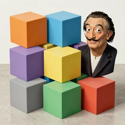 surrealist cubes by beeple and dali