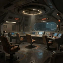concept art by greg rutkowski, the ship's control room, brutalist futuristic interior, dark lighting atmosphere, nostalgic atmosphere, scifi, digital painting, artstation, concept art, smooth, sharp foccus ilustration, artstation hq
