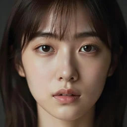 closeup face portrait of misa amane. by konstantin razumov,