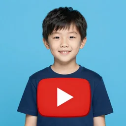 an avatar of a boy, youtube logo