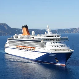 a cruise ship in crater lake