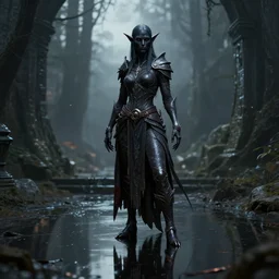 dark elf, chrome, reflect 8 k uhd, unreal engine, octane render in the artstyle of finnian macmanus, john park and greg rutkowski