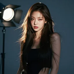 representation of jimin with a sensual facial expression in the year 2022, professional photography, rim light, full frame, cinematic lighting, photo-realistic, men's fashion of year photography, colour splash, studio lighting