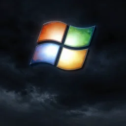 windows xp wallpaper but the sky is dark and is all evil now