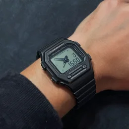 a messy 8 0 s painting of a casio databank watch on a dark wrist, artstation