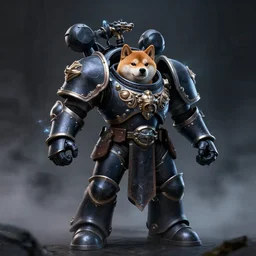 warhammer 4 0 k god emperor armor, anthropomorphic shiba inu, stuning 3 d render, masterpiece, glowing black aura, foggy dark, by donato giancola and greg rutkowski and wayne barlow and zdzisław beksinski, realistic face