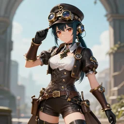 photo of a steampunk anime girl