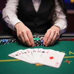 still frame of poker table