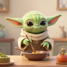 cute young yoda teaching cooking lessons, artstation, elegant, highly detailed, digital painting, concept art, smooth, sharp focus, illustration, 8 k