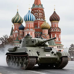 allied tank column drives through moscow, 1 9 4 6