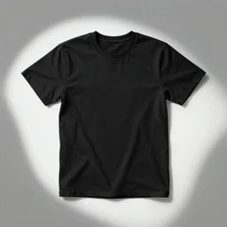 blank black heavyweight tee shirt, laying down flat,