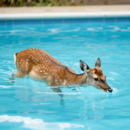 deer drowning in a swimming pool