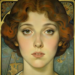 an art nouveau, ( streamline moderne ) portrait in the style of donato giancola and anna dittmann and charles dulac. very large, clear, expressive, and intelligent eyes. symmetrical, centered, ultrasharp focus, dramatic lighting, photorealistic digital matte painting, intricate ultra detailed background.