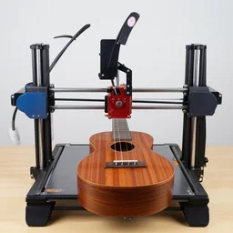 3 d printer printing a ukulele