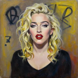 madonna an original artwork by jean michel basquiat realistic oil painting