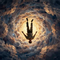 a man falls into a dream within a dream within a dream within a dream within a dream, alex grey, fractal, surreal art