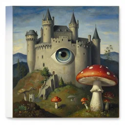 paint surrealist 👁🏰🍄, ferdinand knab