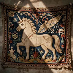 tapestry with unicorn 12th century