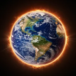 earth being engulfed by the sun's final stage