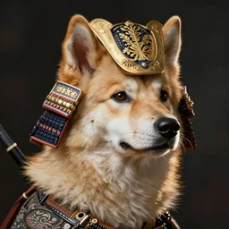samurai with dog head