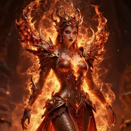 the fire queen, 4 k, intricate detailed, jaw dropping, gorgeous, surreal, octane render