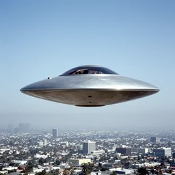 1960s photographic evidence of an alien spaceship flying over 1960s Los Angeles