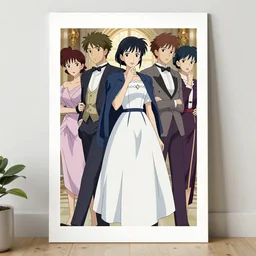 sakimi, artgerm, makoto shinkai art print, expert composition, characters wearing haute couture