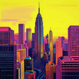 cyberpunk cityscape by james warhola