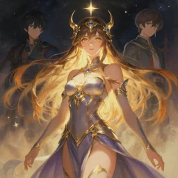 a female space mage, star guardian inspired, perfect art, trending on pixiv, painted by greg rutkowski, akihiko yoshida, yuumei, soft light, warm colors, cinematic color grading, realistic, artgerm