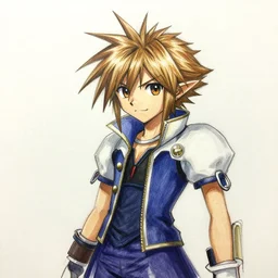 sketch of sora from kingdom hearts