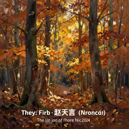the abstract forest in autumn, warm lighting, oil painting, by Zhao Wuji