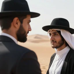 close up shot of a couple of jews in the desert