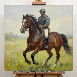 Warhorse Acrylic and Oil on Canvas -step 50