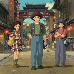 china town, in the style of studio ghibli, j. c. leyendecker, greg rutkowski, artgerm