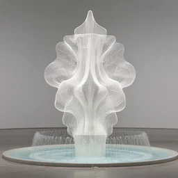 fountain of ether architecture, art installation, contemporany art, biennale, 3 d printing, digital 3 d, by iris van herpen