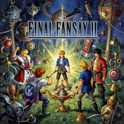 an airbrush painting of an elaborate hidden object scene in final fantasy iii ( ds 2 0 0 6 ) by destiny womack, gregoire boonzaier, harrison fisher, richard dadd
