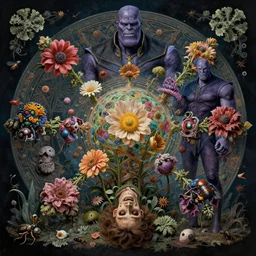 the platonic ideal of flowers, rotting, insects and praying of cletus kasady carnage thanos dementor doctor manhattan chtulu mandelbulb studio ghibli lichen mandala bioshock davinci the witcher, d & d, fantasy, ego death, decay, dmt, psilocybin, art by anders zorn and william ekgren