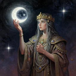 a cosmic prophet holding the lunar eclipse, concept art, trending on artstation, wlop, ross draws, digital painting, mixed media, intricate details,